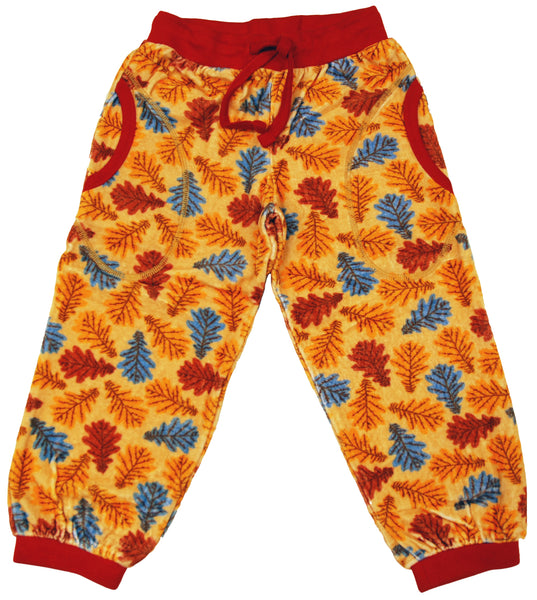 All Over Printed Velour Pants | Leaf - Sahara Sun