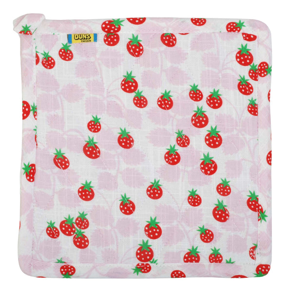 All Over Printed Cotton/ Linen Pot Holder | Wild Strawberries - Pink