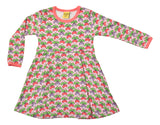 Long Sleeve Skater Dress |  Multi Radish – Pink. Camelia Rose Pink Taping