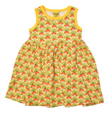 Sleeveless Dress with Gathered Skirt | Radish – Sunshine Pale Yellow. Dandelion Yellow Taping