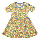 Short Sleeve Skater Dress | Jellyfish. Marina Blue Taping