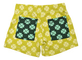 Short Pants | Contrast Back Pockets. Clover Sulphur Spring Green