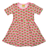 Short Sleeve Skater Dress | Radish – Lilac Chiffon. Lilac Chiffon Taping