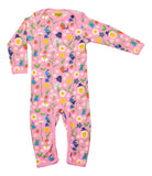 Lap Neck Suit | Happy Flower. Lilac Chiffon Taping