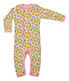 Lap Neck Suit | Jumbled Radish- Pink, Lilac Chiffon Taping