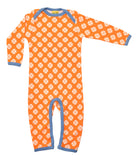 Lap Neck Suit | Clover – Vibrant Orange. Marina Blue Taping