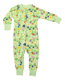 Zip Suit | Happy Flower - Patina Green
