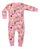 Zip Suit | Happy Flower -Lilac Chiffon
