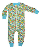 Zip Suit | Jumbled Radish- Blue . River Blue Ribb