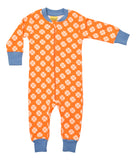 Zip Suit | Clover – Vibrant Orange. Marina Blue Ribb