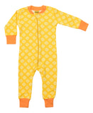 Zip Suit | Clover – Dandelion Yellow. Blazing Orange Ribb