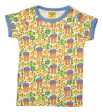 Short Sleeve Top |  Jellyfish. Marina Blue Taping