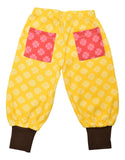 Baggy Pants | Contrast Back Pockets. Clover Yellow. Dark Brown Ribb