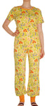 Short Sleeve Top | Midsummer Flower – Snapdragon Yellow. Blazing Orange Taping