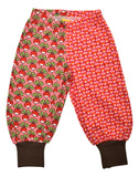 Baggy Pants | Mixed Print. Mini Radish Cerice/ Radish Pink Lemonade. Dark Brown Ribb