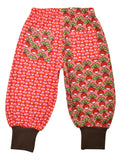 Baggy Pants | Mixed Print. Mini Radish Cerice/ Radish Pink Lemonade. Dark Brown Ribb