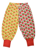 Baggy Pants | Mixed Print. Radish Sunshine/ Radish Prism Pink. Poppy Red Ribb