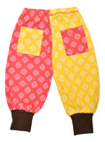 Baggy Pants | Mixed Print. Clover Yellow/ Clover Rouge Red. Dark Brown Ribb.