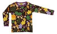 Long Sleeve Top | Fall Flowers - Brown, Amethyst Orchid taping