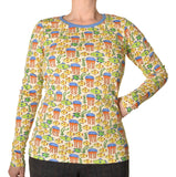 Long Sleeve Top | Jellyfish. Marina Blue Taping