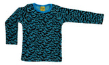 All Over Printed Velour Top | Bats- Blue