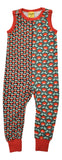 Dungaree | Mixed Print. Mini Radish Black/ Radish Bistro. Poppy Red Taping