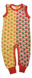 Dungaree | Mixed Print. Radish Prism Pink /Radish Yellow sunshine. Poppy Red Taping