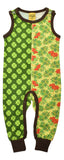 Dungaree | Mixed Print. Clover Treetop Green/ Rowanberry, Dark Brown Taping