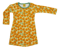 All Over Printed Velour Dress | Oranges- Yellow, Jadesheen taping