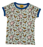 Short Sleeve Top | Pigs and Chicks – Skylight Blue. French Blue Taping