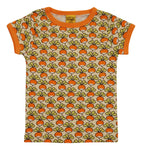 Short Sleeve Top | Radish - Transparent Yellow. Blazing Orange Taping