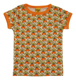 Short Sleeve Top | Radish - Transparent Yellow. Blazing Orange Taping
