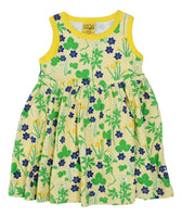 Sleeveless Dress with Gathered Skirt | Coltsfoot - Yellow
