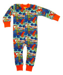 Zip Suit | Seahorses, Golden Poppy Ribb