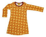 All Over Printed Velour Dress | Saffron Bun