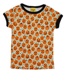 Short Sleeve Top | Pumpkin- Blue Radiance