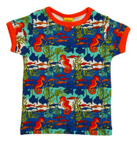 Short Sleeve Top | Seahorses, Golden Poppy Taping