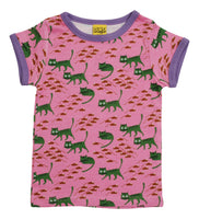 Short Sleeve Top | Cat- Pink