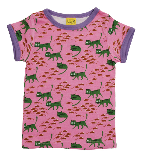 Short Sleeve Top | Cat- Pink