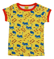 Short Sleeve Top | Cat - Lemon Chrome Yellow