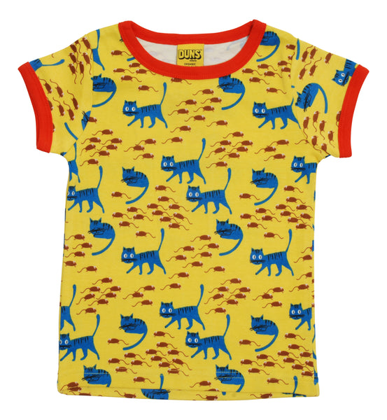 Short Sleeve Top | Cat - Lemon Chrome Yellow