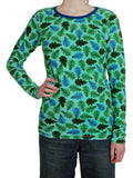 All Over Printed Velour Top | Leaf - Opal