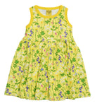 Sleeveless Dress with Gathered Skirt | Wild Flowers - Yellow