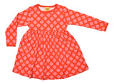 Long Sleeve Dress with Gathered Skirt | Clover - Red/ Pink