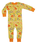 Zip Suit | Midsummer Flower – Snapdragon Yellow. Blazing Orange Ribb