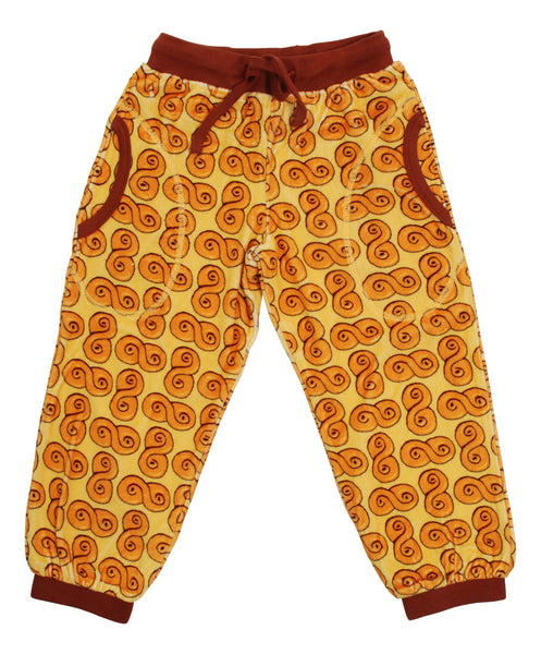 All Over Printed Velour Pants | Saffron Bun