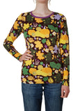Long Sleeve Top | Fall Flowers - Brown, Amethyst Orchid taping