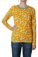 All Over Printed Velour Top | Oranges - Yellow, Jadesheen taping