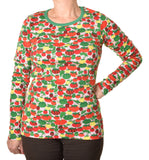 Long Sleeve Top | Tomato - Pink, Jelly Bean Green Taping