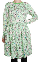 Long Sleeve Dress with Gathered Skirt | Dancing Pig Green